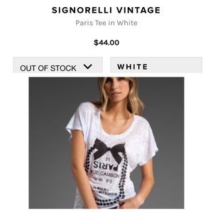 Signorelli Vintage Paris Tee in White (Orig. $44)